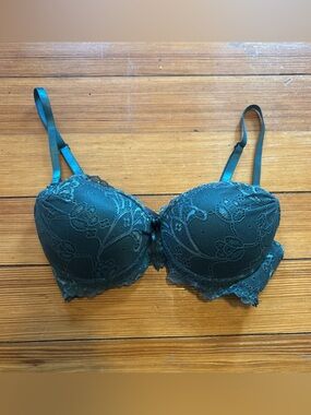 Lace Push-Up Bra in Teal